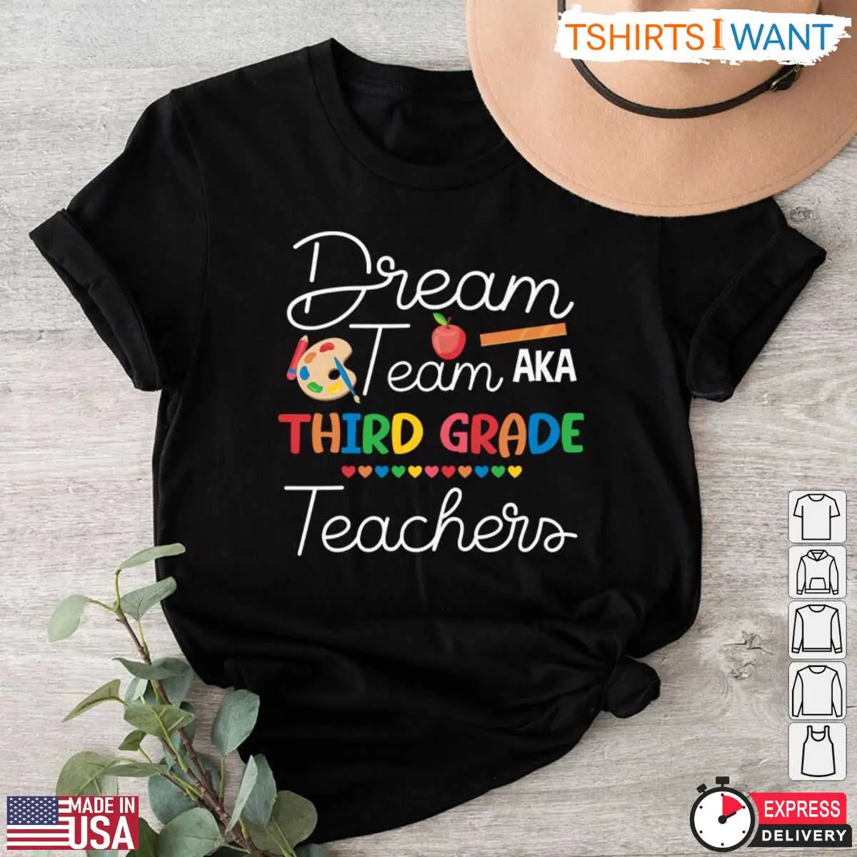 100 Day Teacher Shirts Dream Team Third Grade Teaching Tee 1 1.jpg