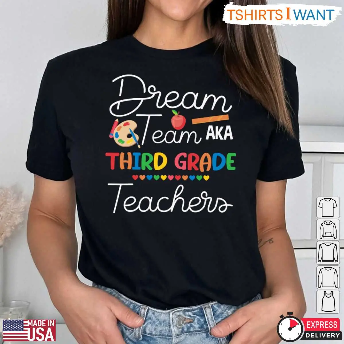 100 Day Teacher Shirts Dream Team Third Grade Teaching Tee 2 1.jpg