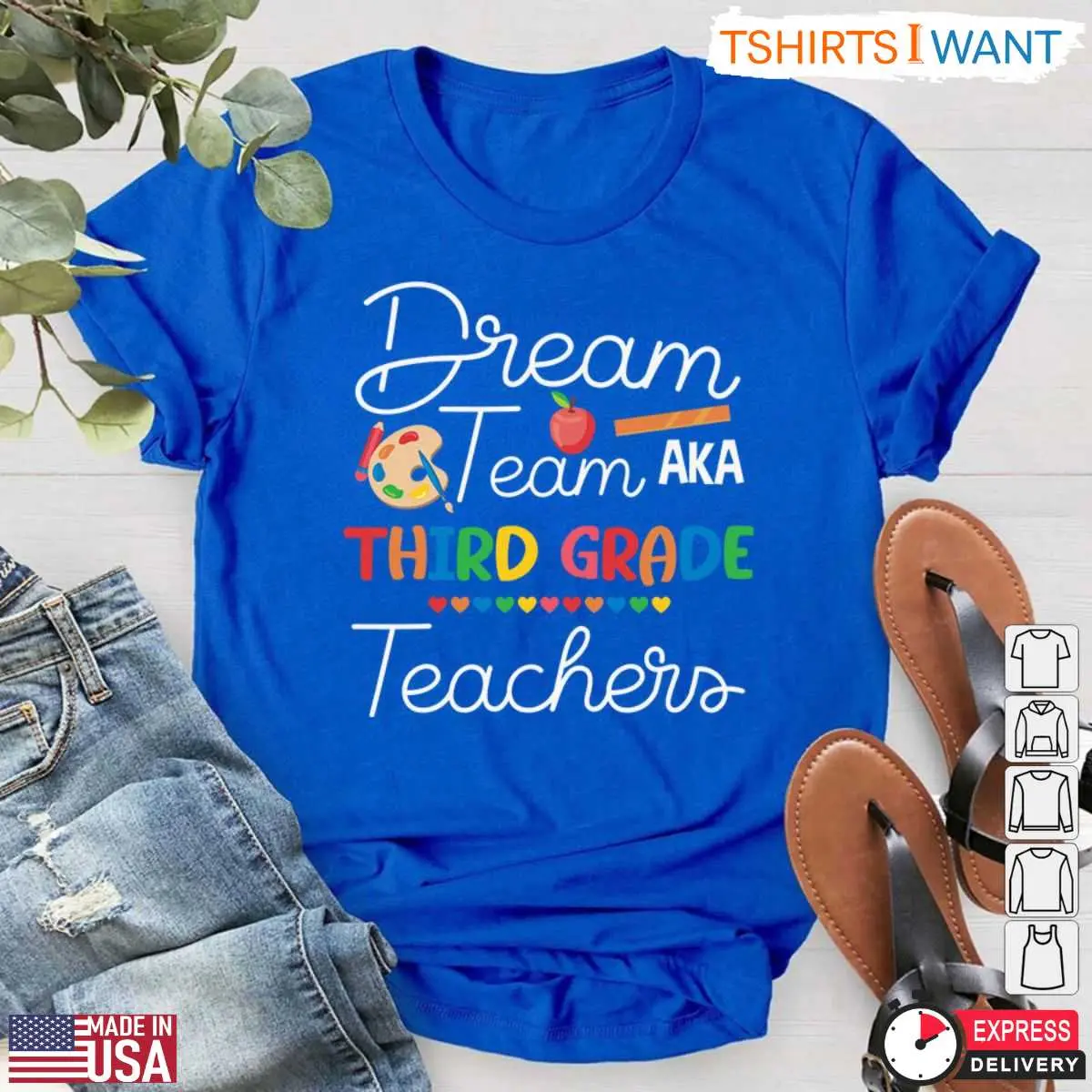100 Day Teacher Shirts Dream Team Third Grade Teaching Tee 6 1.jpg