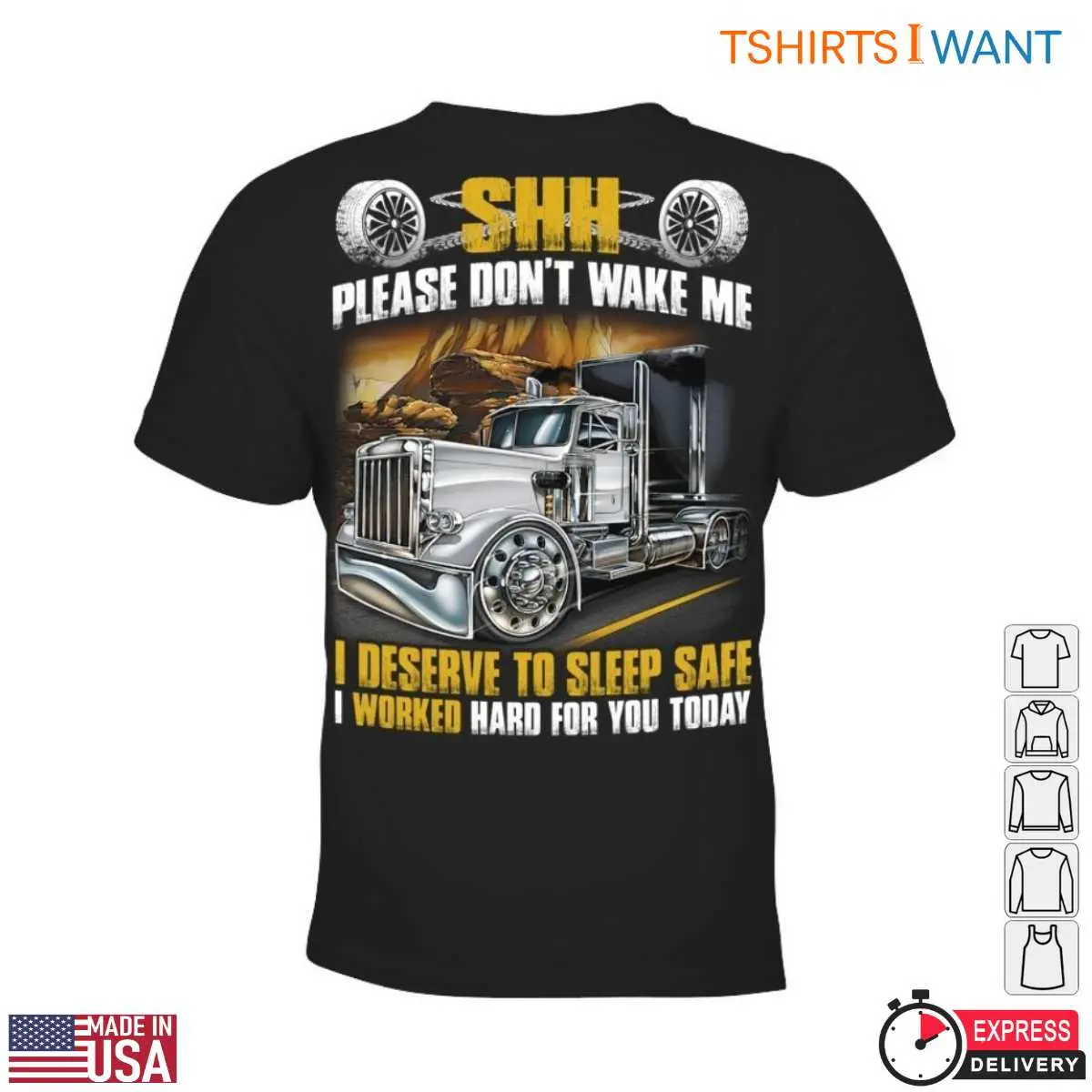 18 Wheeler Sleep & Hard Work Trucker T-Shirt 12 18 Wheeler Sleep & Hard Work Trucker T-Shirt Front View