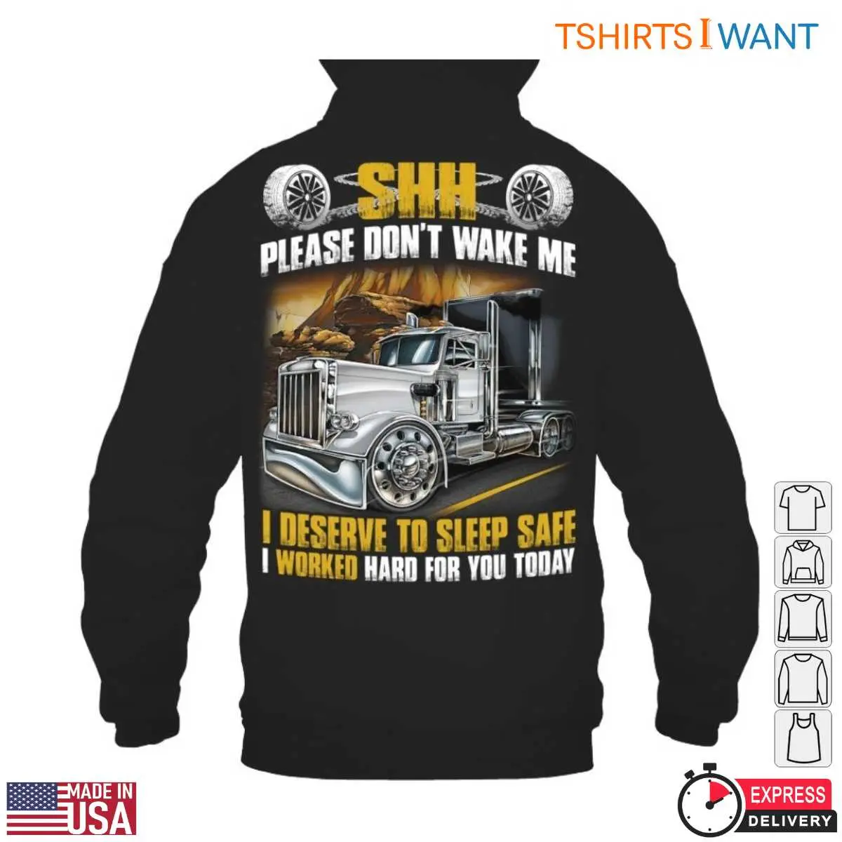 18 Wheeler Sleep & Hard Work Trucker T-Shirt 13 18 Wheeler Sleep & Hard Work Trucker T-Shirt Detail