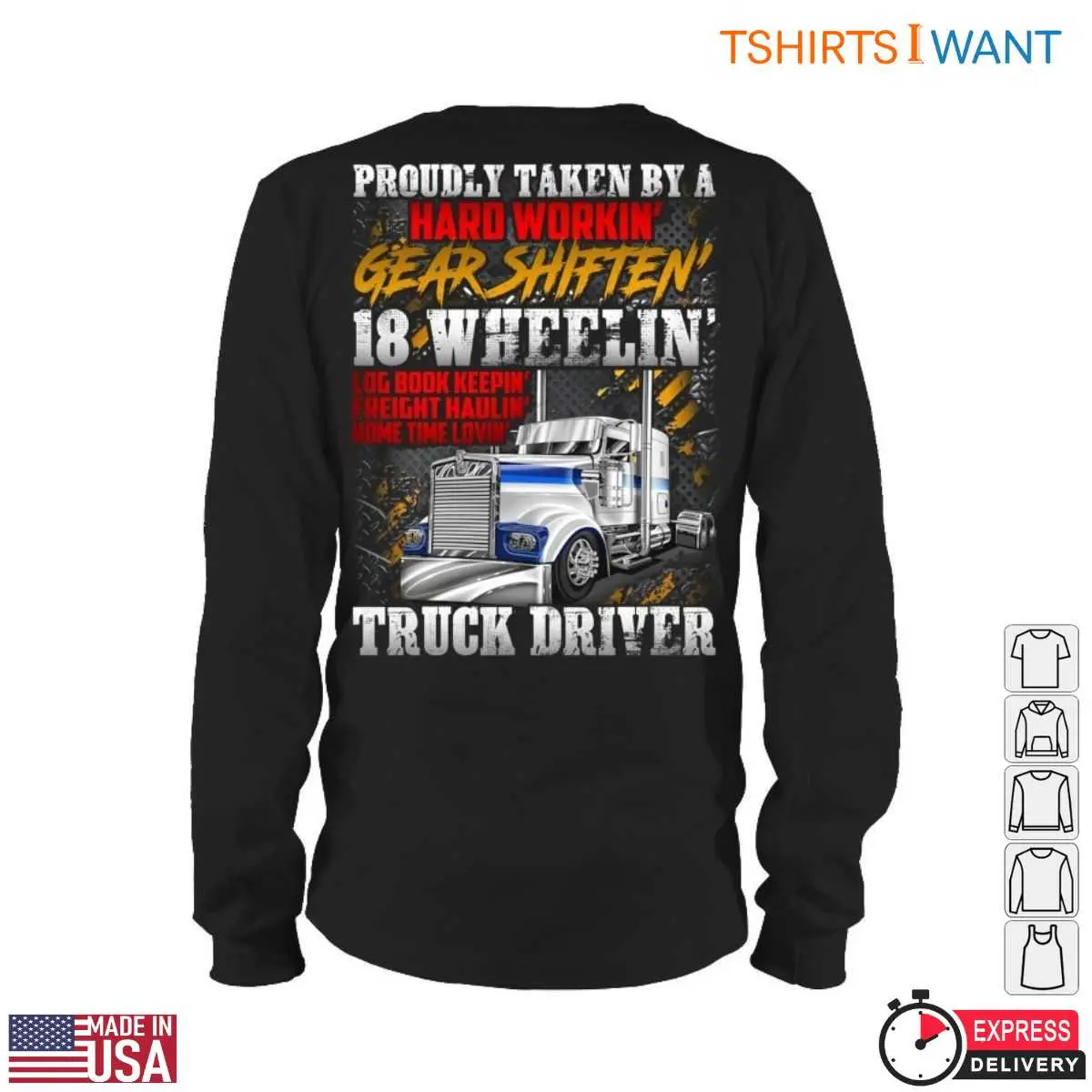 18 Wheeler Truck T Shirt Hard Working Driver Pride 5 1.jpg