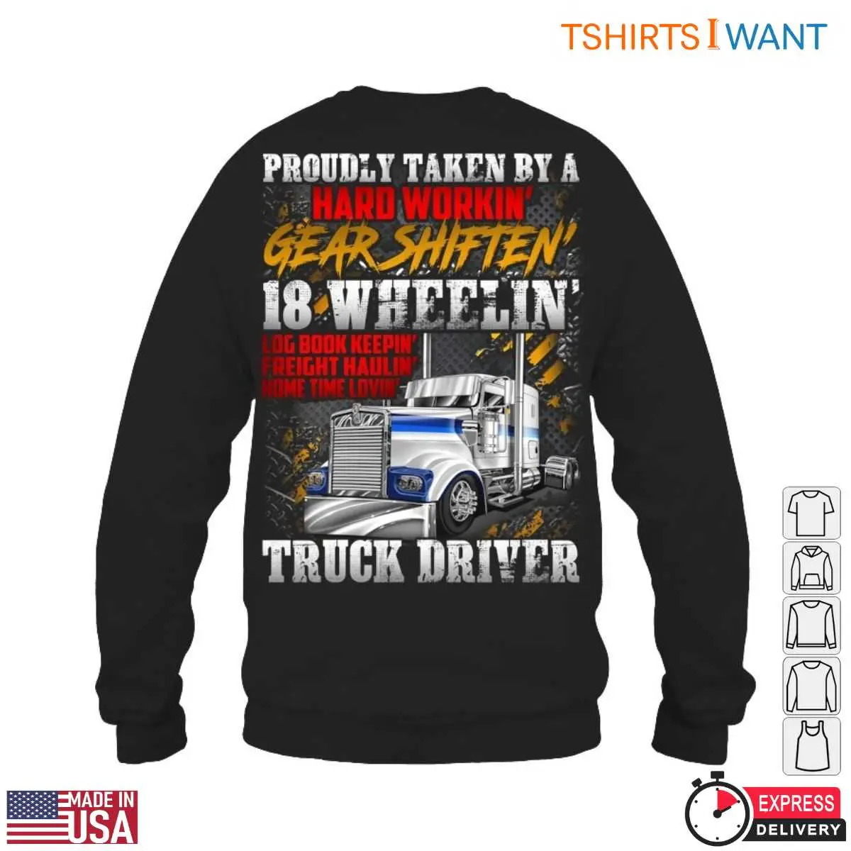 18 Wheeler Truck T Shirt Hard Working Driver Pride 6 1.jpg
