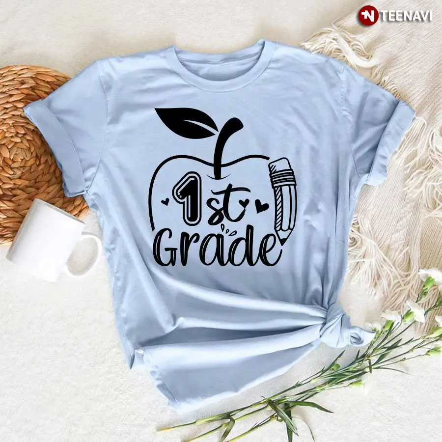 1st Grade Teacher Shirt with Apple Design 6 1.jpg