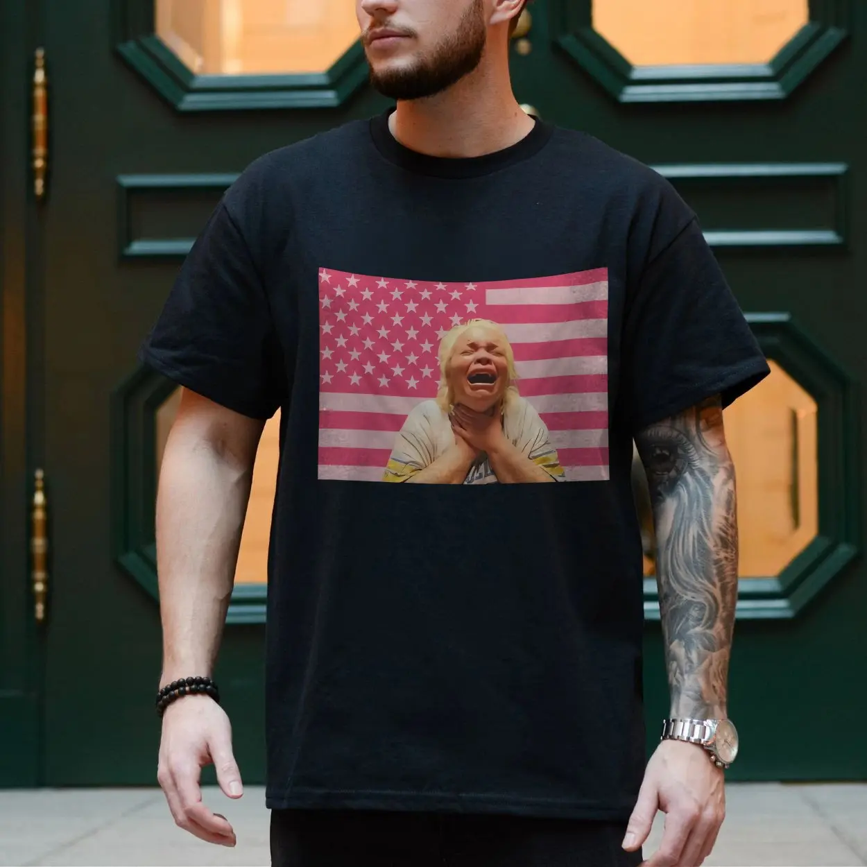America in Distress Crying Screaming USA Flag Graphic T Shirt 4 1.jpg