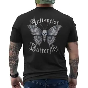 Antisocial Butterfly Skull Tattoo Art T-Shirt 12 Antisocial Butterfly Skull Tattoo Art T Shirt 6 1 1.jpg