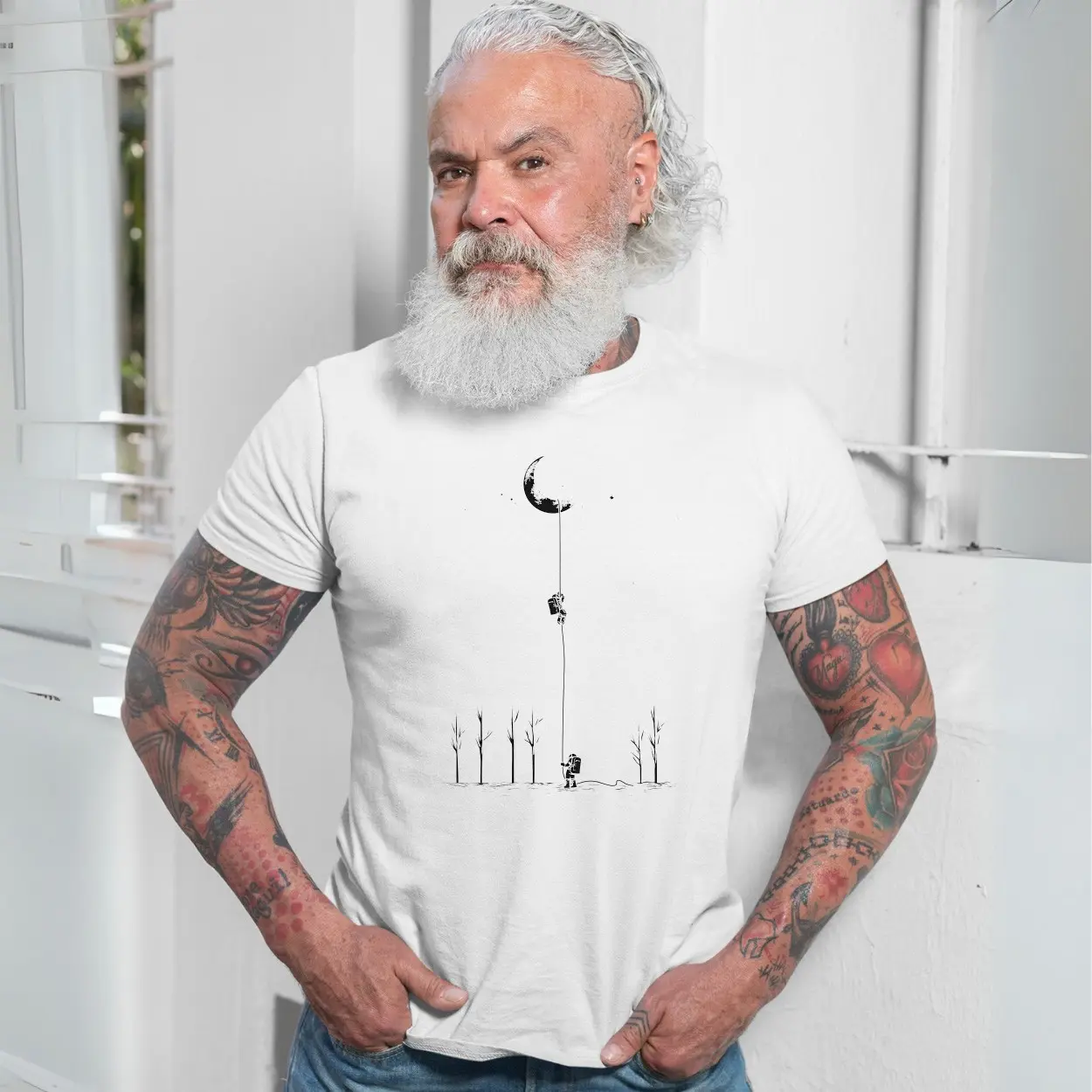 Astronauts Climbing to the Moon Space Art Graphic T-Shirt 7 Astronauts Climbing to the Moon Space Art Graphic T Shirt 7 1.jpg