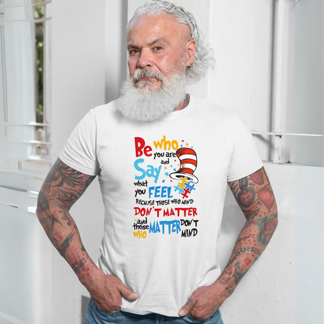 Be Who You Are Dr Seuss Cat in the Hat Quote T Shirt 7 1.jpg