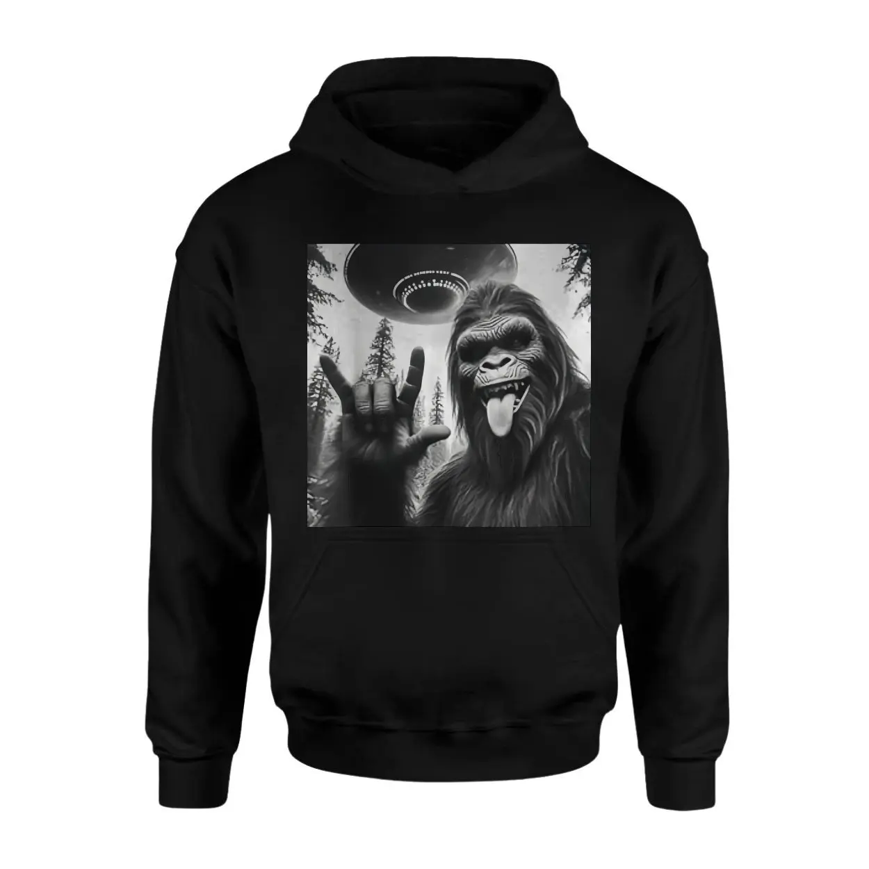 Bigfoot UFO Alien Abduction Funny Cryptid Graphic T Shirt 2 1.jpg