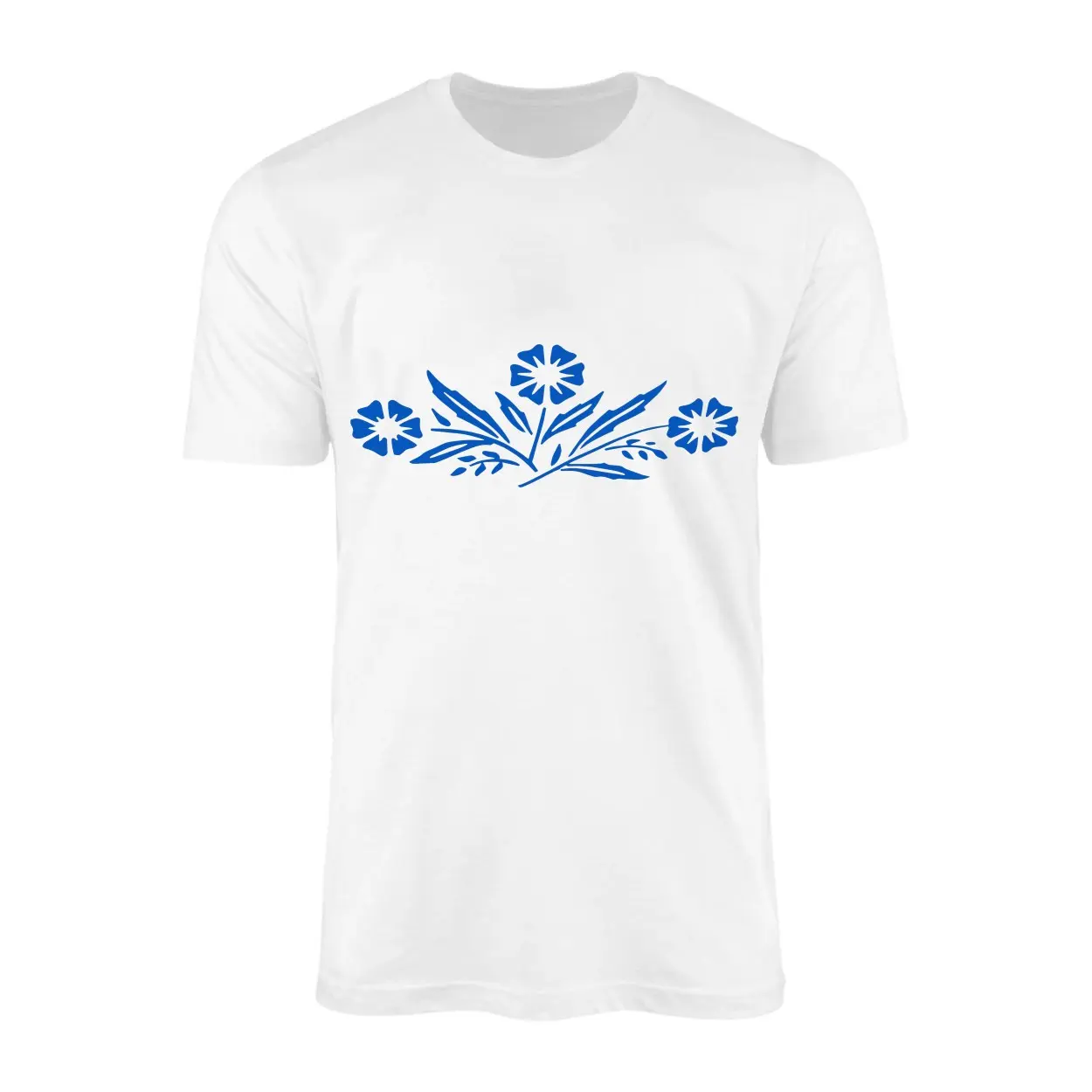 Blue Wildflower Botanical Floral T Shirt 1