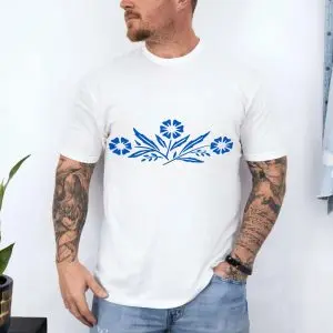 Blue Wildflower Botanical Floral T-Shirt 10 Blue Wildflower Botanical Floral T Shirt 4