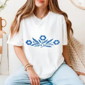 Blue Wildflower Botanical Floral T-Shirt 11 Blue Wildflower Botanical Floral T Shirt 5