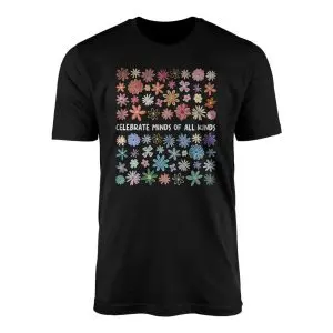 Celebrate Minds of All Kinds Flower Graphic T-Shirt