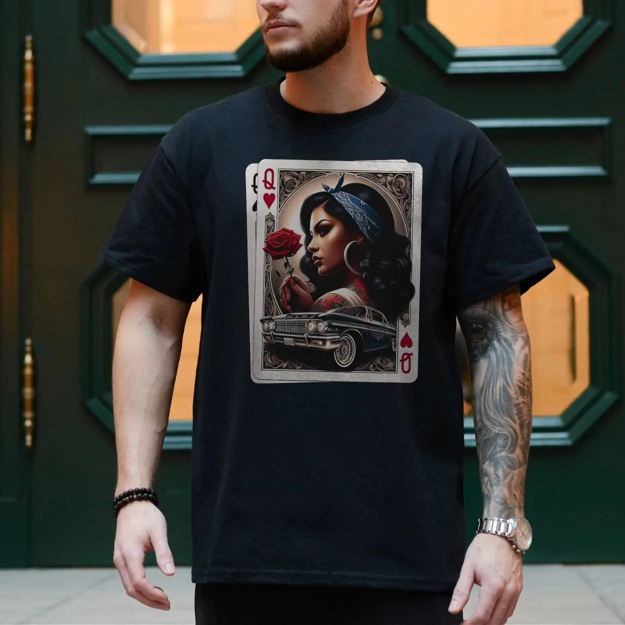 Chola Queen of Hearts T Shirt Latina Lowrider Chicano Art Gift 4 1.jpg