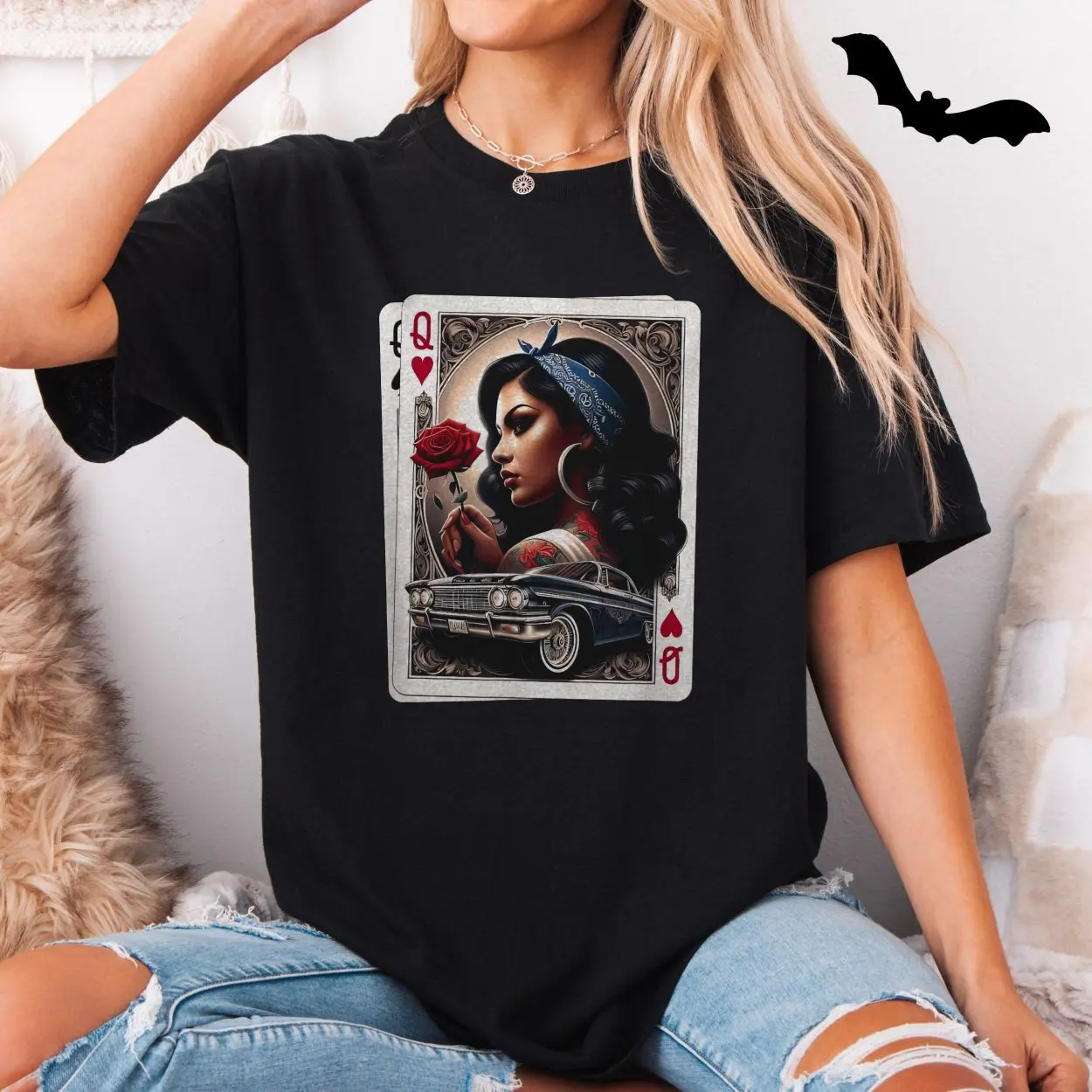 Chola Queen of Hearts T Shirt Latina Lowrider Chicano Art Gift 5 1.jpg