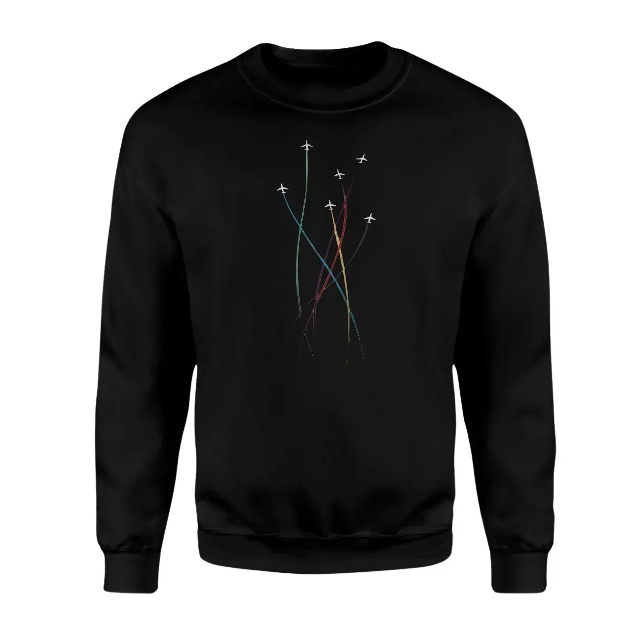 Colorful Airplane Smoke Trails Minimalist Aviation T Shirt 3 1.jpg