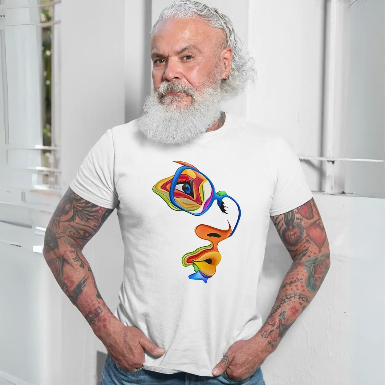 Colorful Face Profile Abstract Art T Shirt 7 1 1.jpg
