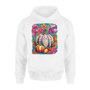 Colorful Floral Pumpkin Autumn Art T Shirt 2 1.jpg