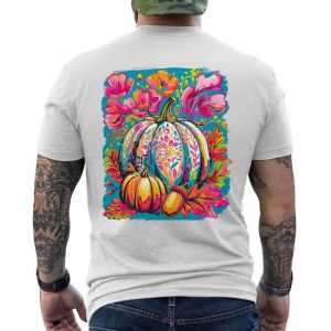 Colorful Floral Pumpkin Autumn Art T Shirt 6 1.jpg