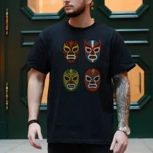 Colorful Lucha Libre Mexican Wrestling Mask T-Shirt 10 Colorful Lucha Libre Mexican Wrestling Mask T Shirt 4 1.jpg