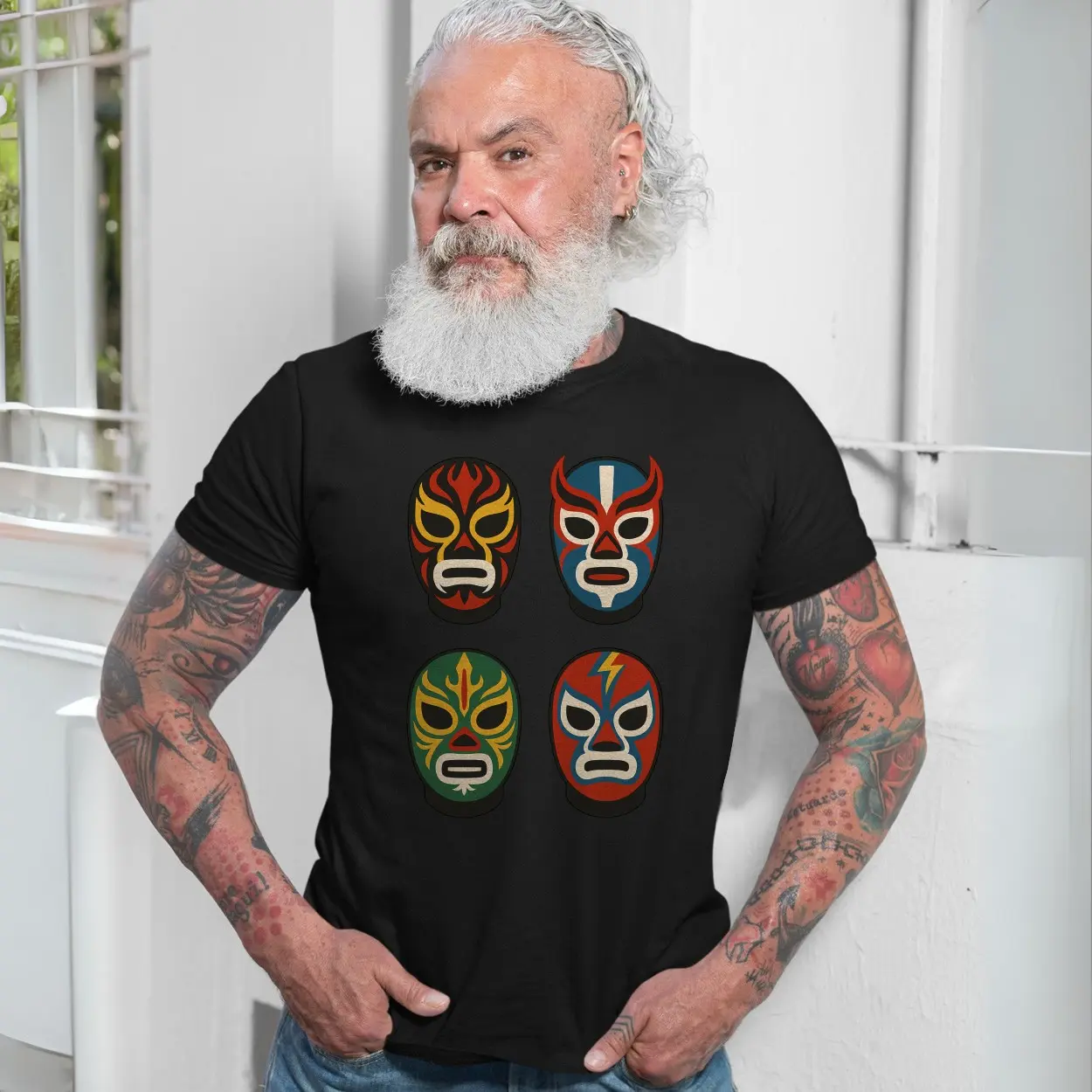 Colorful Lucha Libre Mexican Wrestling Mask T Shirt 7 1.jpg