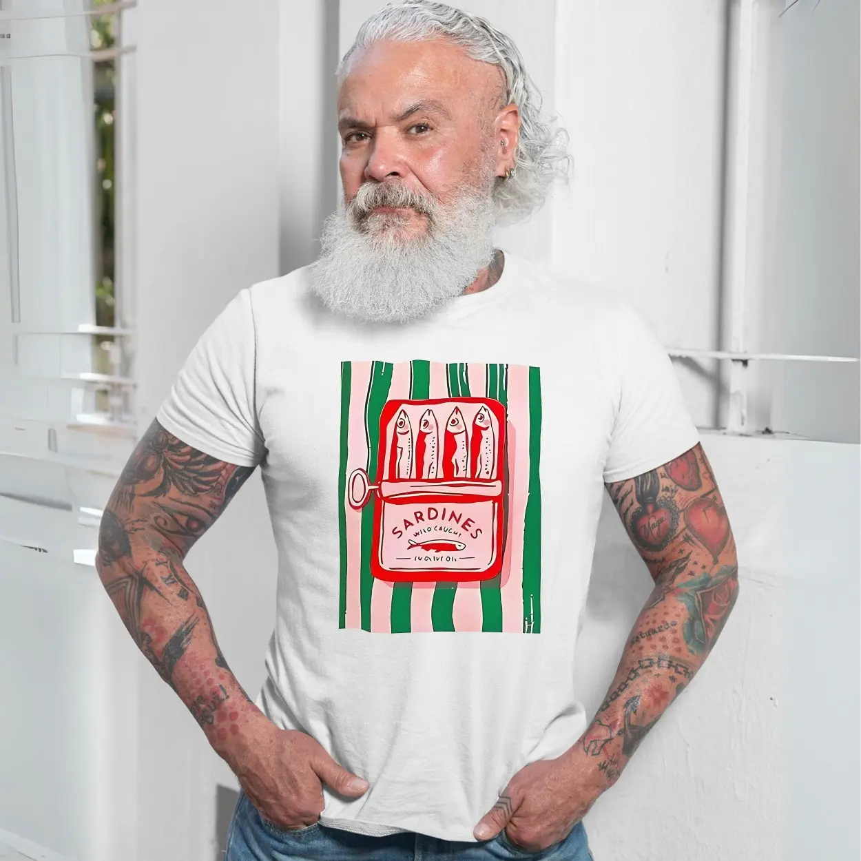 Colorful Sardines Tin Fish Illustration Graphic T Shirt 7 1.jpg