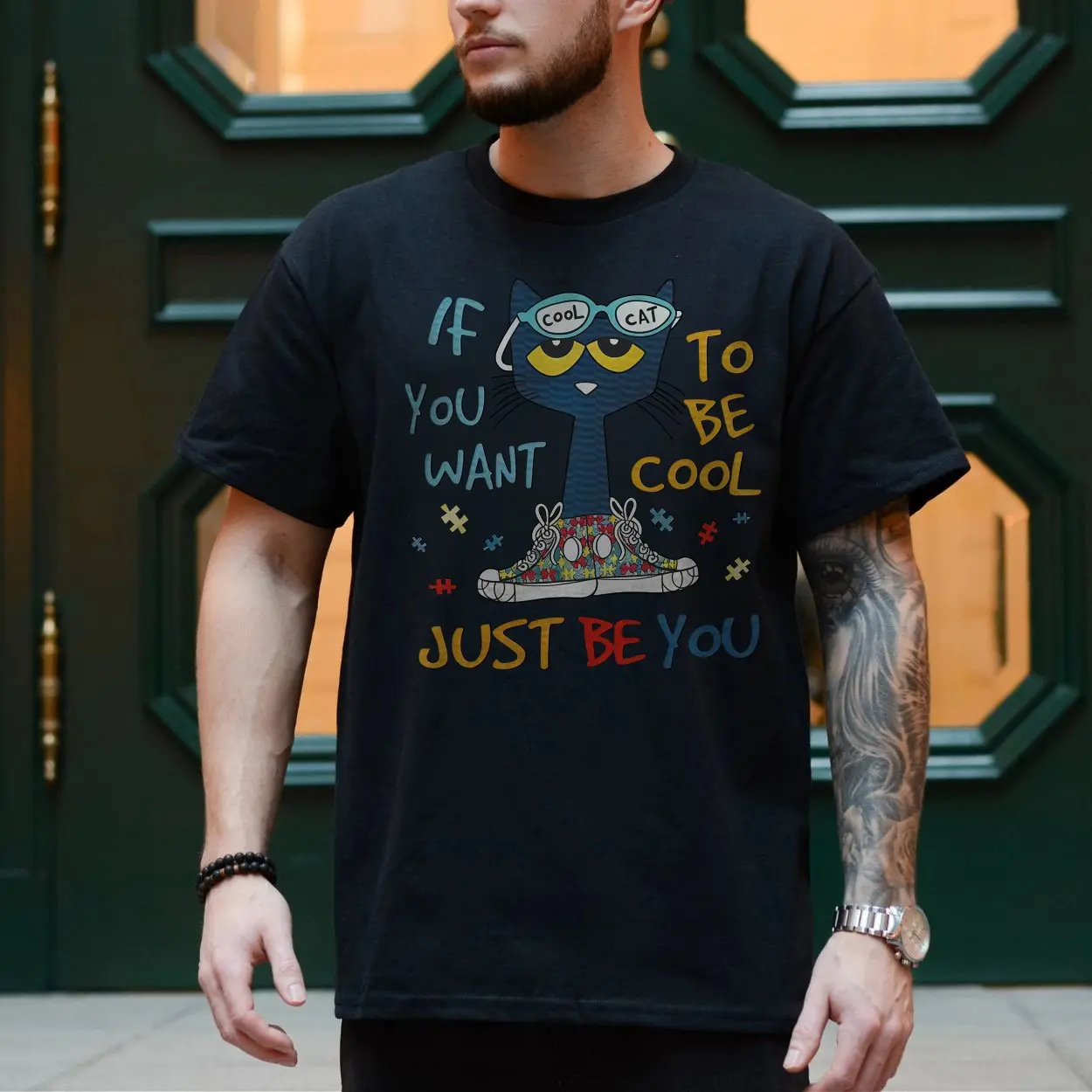Cool Cat Be Yourself Motivational T Shirt 4 1.jpg