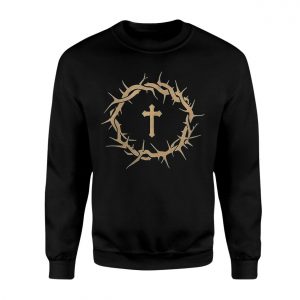 Crown of Thorns and Cross Christian Faith Graphic T Shirt 3 1.jpg