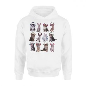 Cute Cats with Headphones Music Lover Graphic T Shirt 2 1.jpg