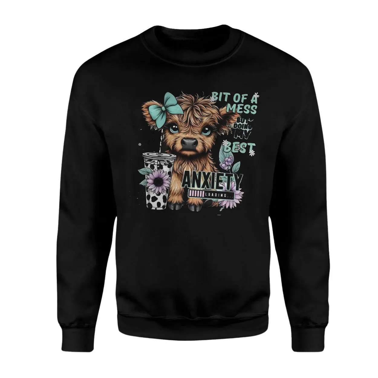 Cute Dog Anxiety Loading Bit of a Mess Funny Mental Health T Shirt 3 1.jpg