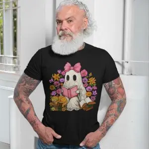 Cute Ghost Reading Spooky Stories with Cat Halloween T-Shirt 13 Cute Ghost Reading Spooky Stories with Cat Halloween T Shirt 7 1.jpg