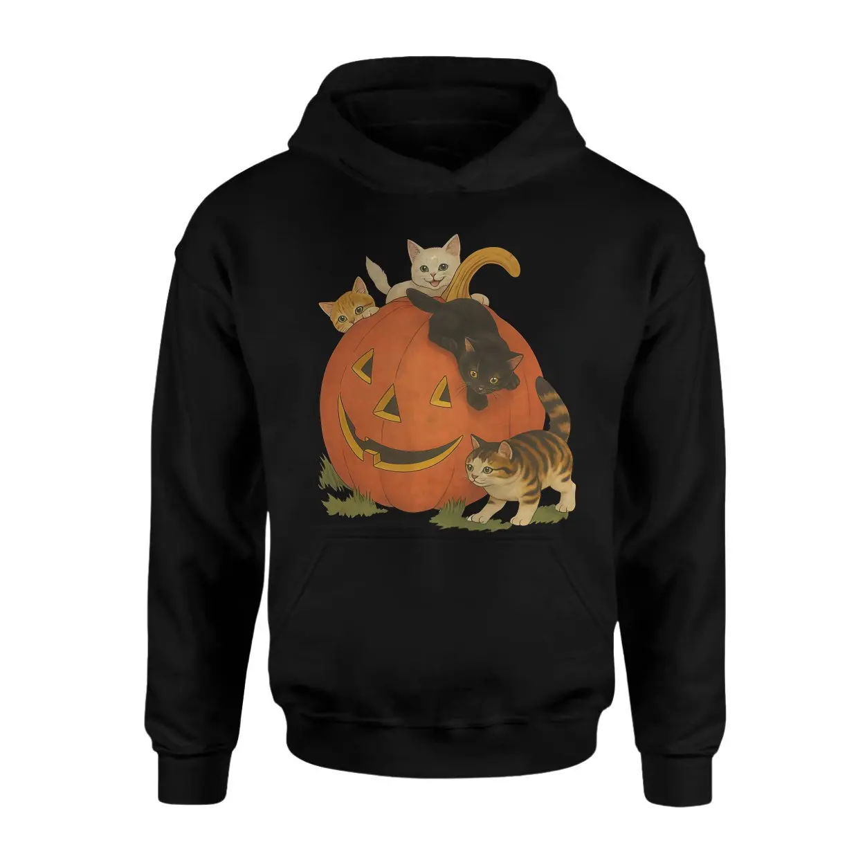 Cute Halloween Cats with Pumpkin Jack O Lantern T-Shirt 2 Cute Halloween Cats with Pumpkin Jack O Lantern T Shirt 2 1.jpg