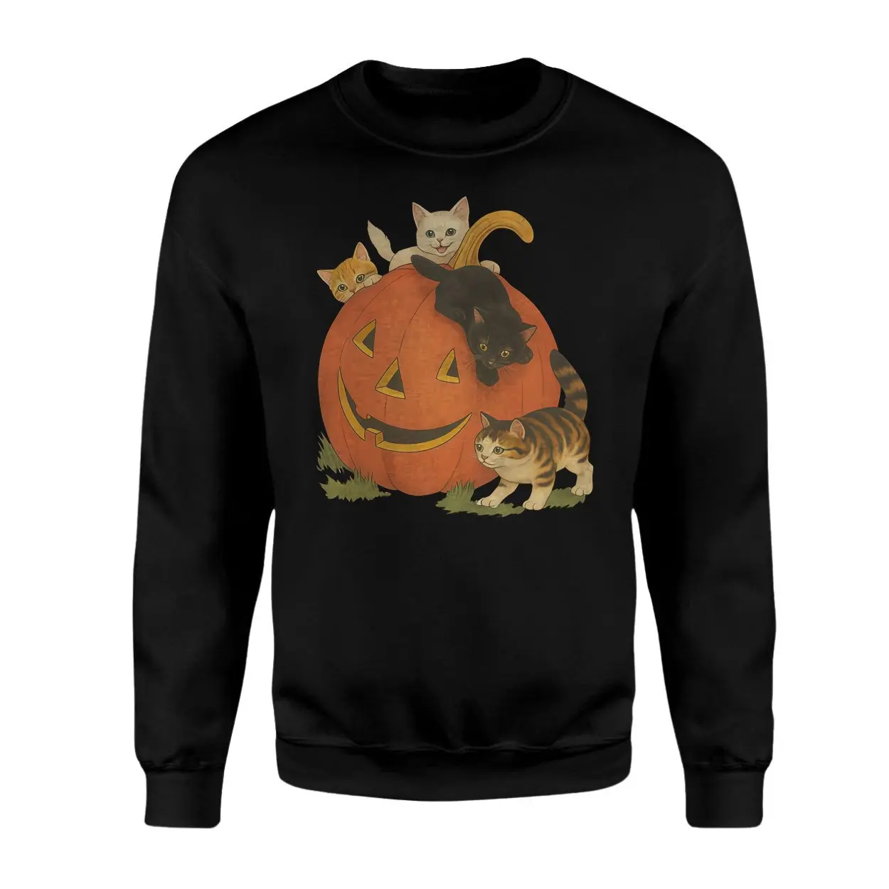 Cute Halloween Cats with Pumpkin Jack O Lantern T-Shirt 3 Cute Halloween Cats with Pumpkin Jack O Lantern T Shirt 3 1.jpg