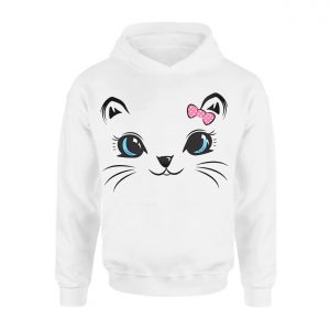Cute Kawaii Kitty Cat Face with Pink Bow T Shirt 2 1.jpg