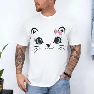 Cute Kawaii Kitty Cat Face with Pink Bow T-Shirt 10 Cute Kawaii Kitty Cat Face with Pink Bow T Shirt 4 1.jpg