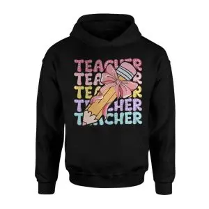 Cute Teacher Pencil with Bow Graphic T-Shirt 8 Cute Teacher Pencil with Bow Graphic T Shirt 2 1.jpg