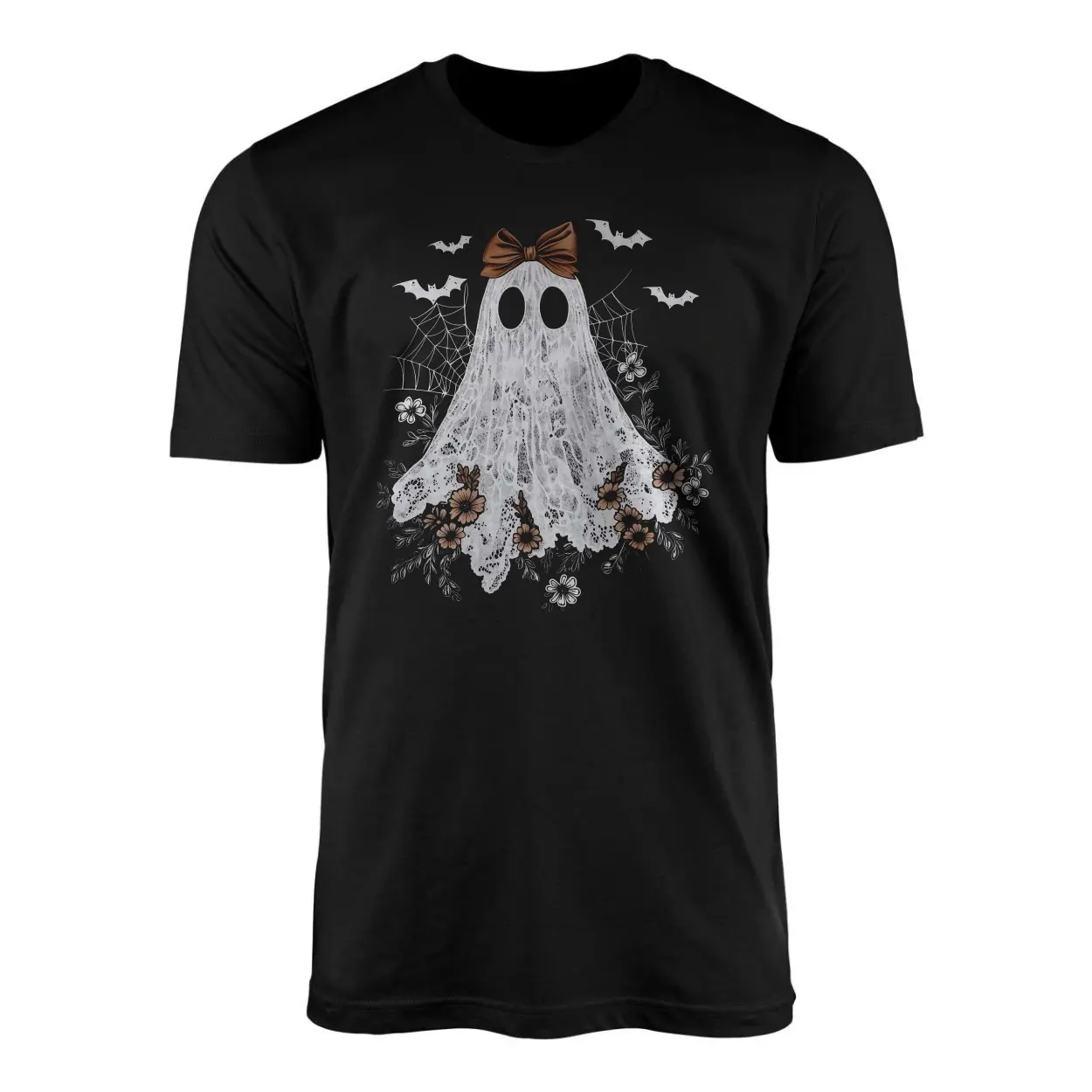 Cute2BGhost2Bwith2BBow2BFloral2BHalloween2BT Shirt2B1 ZBinG 1.jpg