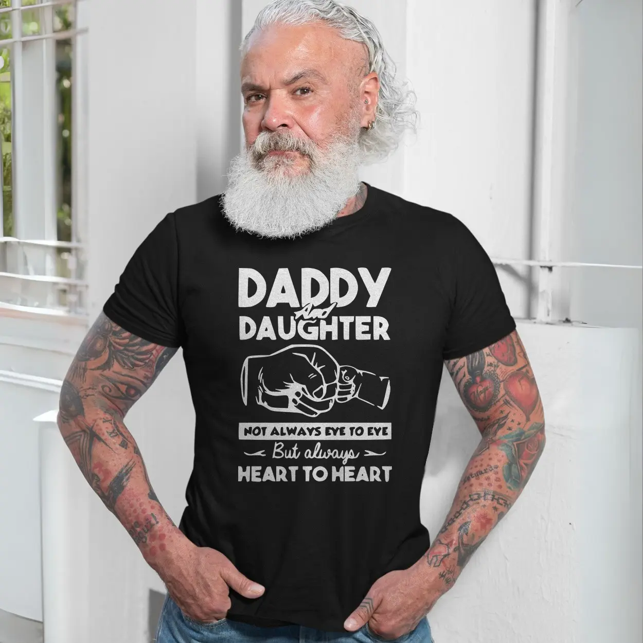 Daddy and Daughter Heart to Heart Graphic T Shirt 7 1.jpg
