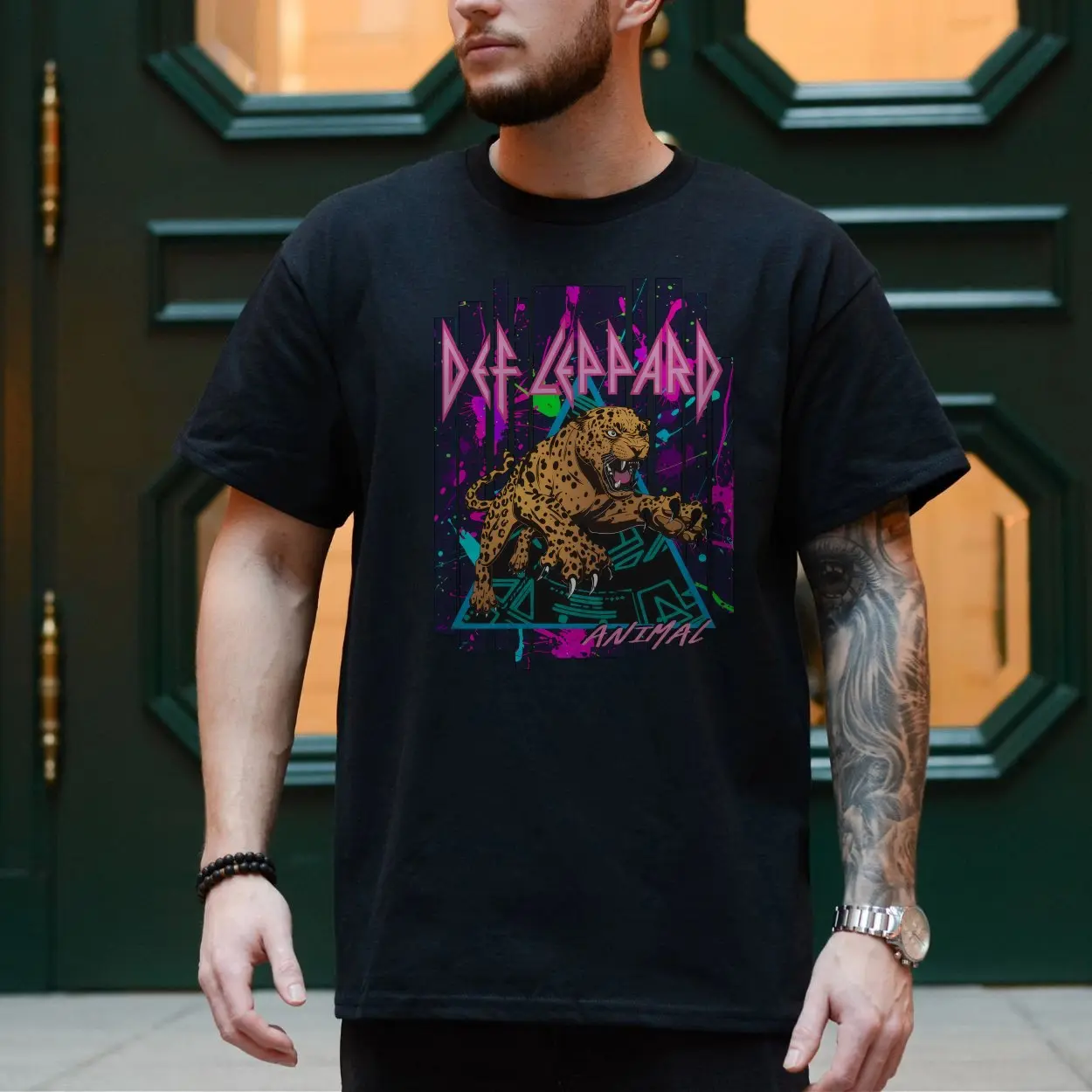 Def Leppard Animal Leopard 80s Rock Band T-Shirt 4 Def Leppard Animal Leopard 80s Rock Band T Shirt 4 1.jpg