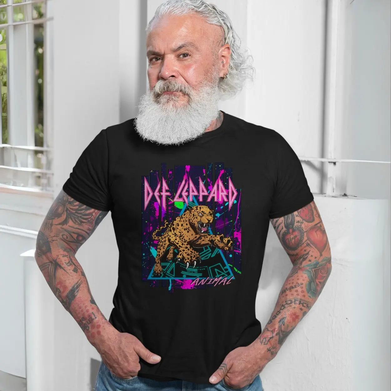 Def Leppard Animal Leopard 80s Rock Band T-Shirt 7 Def Leppard Animal Leopard 80s Rock Band T Shirt 7 1.jpg