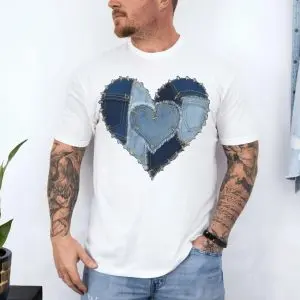 Denim Patchwork Heart Graphic T-Shirt 10 Denim Patchwork Heart Graphic T Shirt 4 1 1.jpg