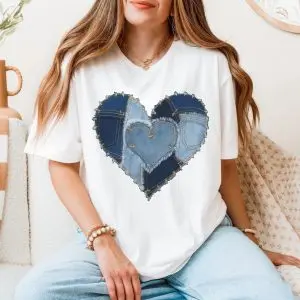 Denim Patchwork Heart Graphic T-Shirt 11 Denim Patchwork Heart Graphic T Shirt 5 1 1.jpg