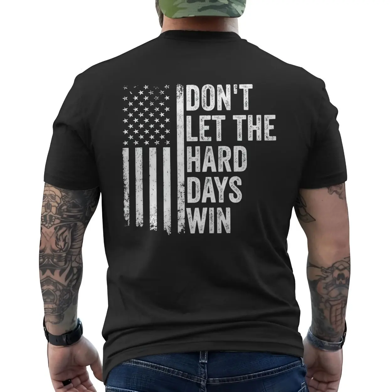 Dont Let The Hard Days Win American Flag Motivational T Shirt 6 1.jpg