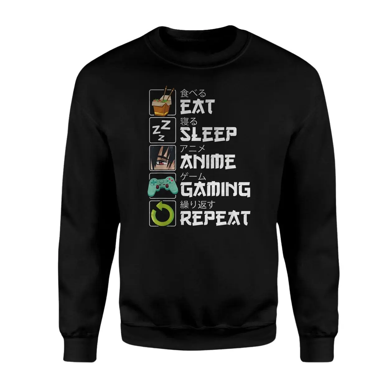 Eat Sleep Anime Gaming Repeat Graphic T Shirt 3 1.jpg