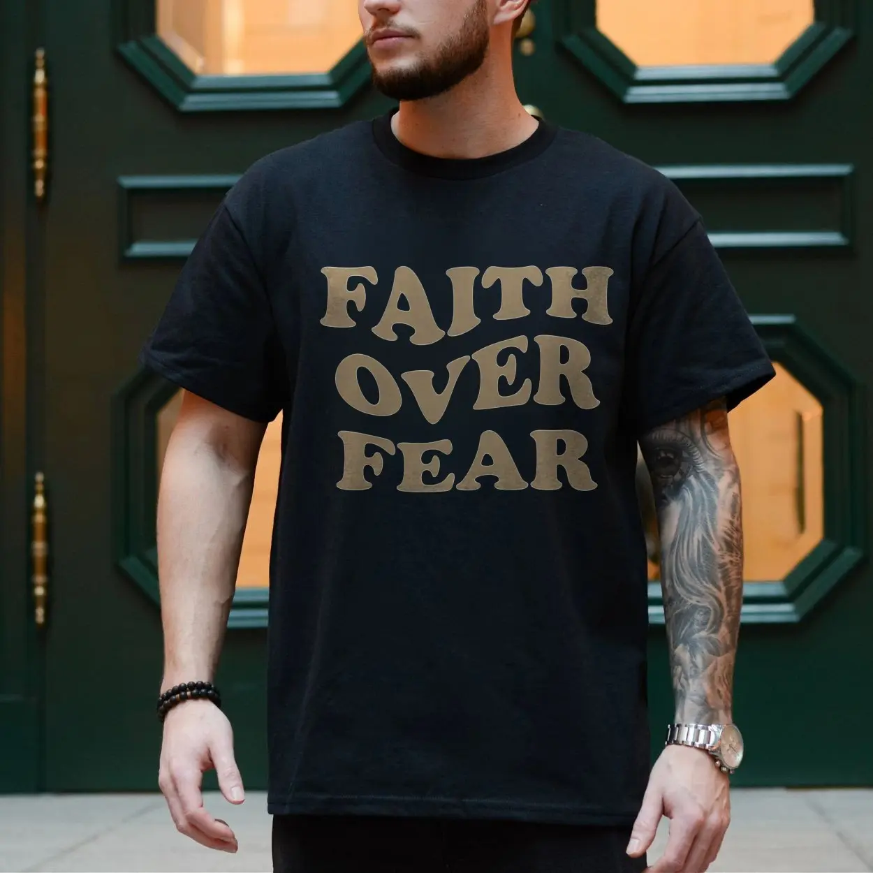 Faith Over Fear Christian Inspirational Quote Graphic T Shirt 4 1.jpg