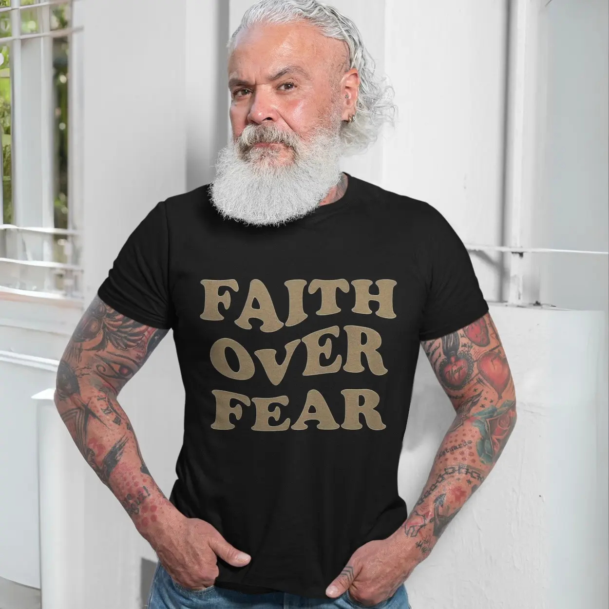 Faith Over Fear Christian Inspirational Quote Graphic T Shirt 7 1.jpg