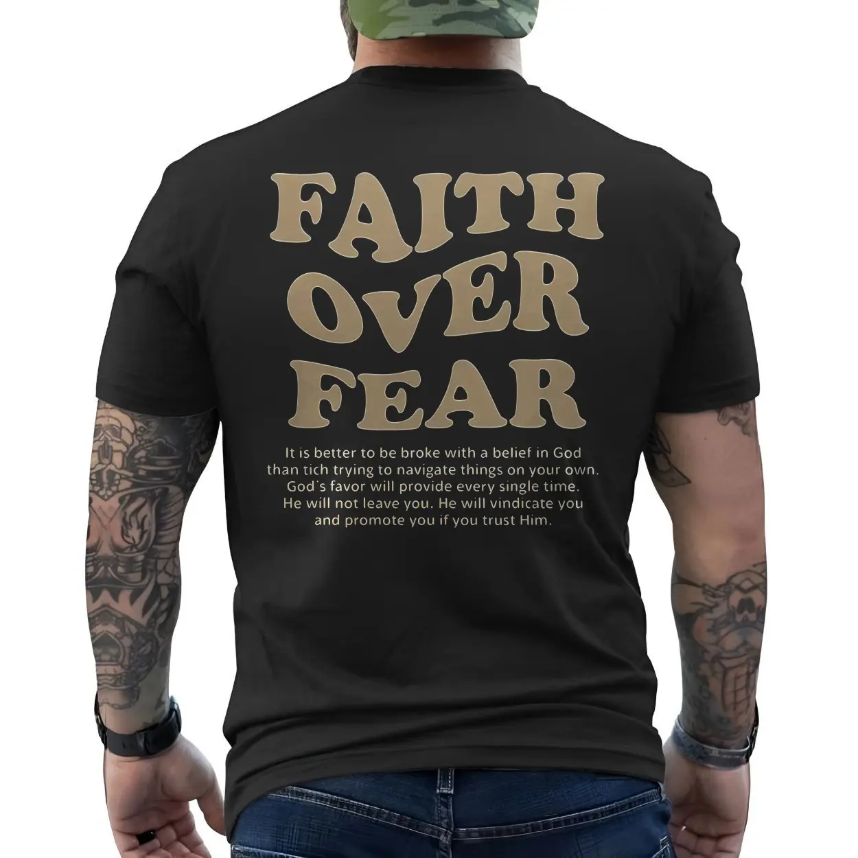 Faith Over Fear T Shirt Christian Religious Quote for Believers Tee 6 1.jpg