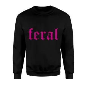 Feral Gothic Lettering Neon Pink Graphic T-Shirt 9 Feral Gothic Lettering Neon Pink Graphic T Shirt 3 1.jpg