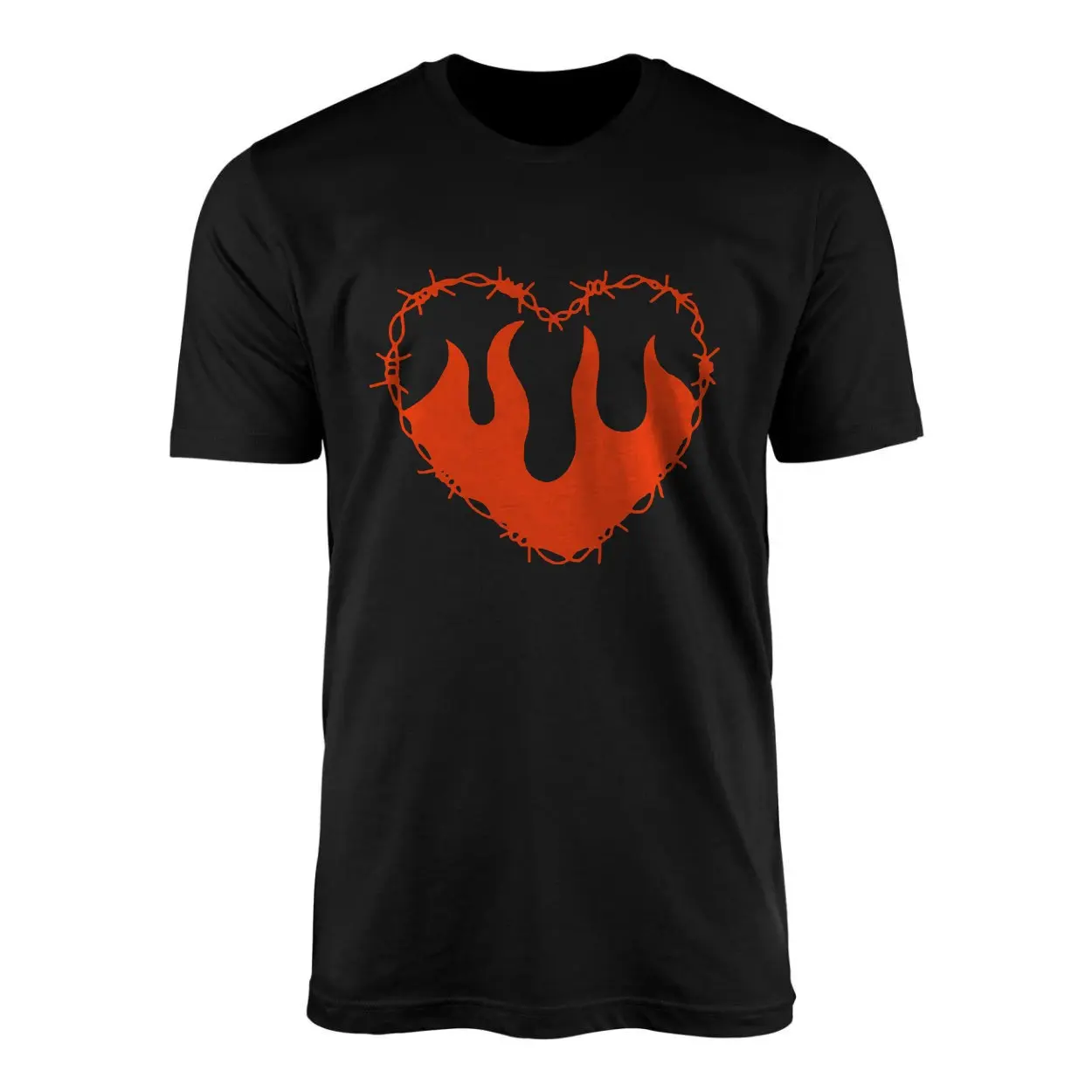 Flaming Heart Barbed Wire Grunge Gothic Graphic T-Shirt 1 Flaming Heart Barbed Wire Grunge Gothic Graphic T Shirt 1 1.jpg