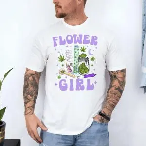 Flower Girl Cannabis Stoner Bong and Joint T-Shirt 10 Flower Girl Cannabis Stoner Bong and Joint T Shirt 4 1.jpg